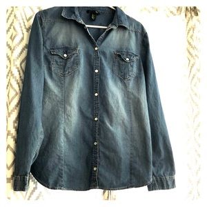 Maternity -denim - button down - long sleeve top